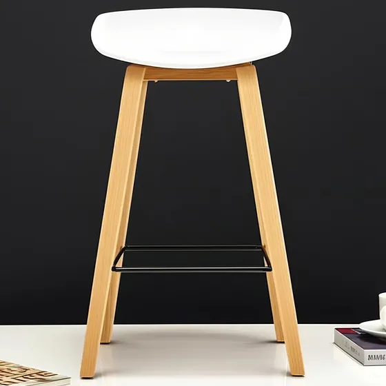 Banqueta Alta De Barra Cocina Bar De Plástico Nórdico - Hay Acabado De La Estructura Taburetes Y Bancos Color Blanco | Cuotas sin interés