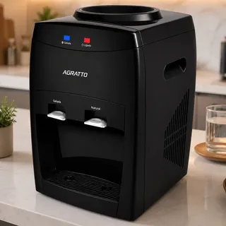 Bebedouro Eletrico Preto Agratto Bivolt 65w Escritorio Agua Preto Bivolt