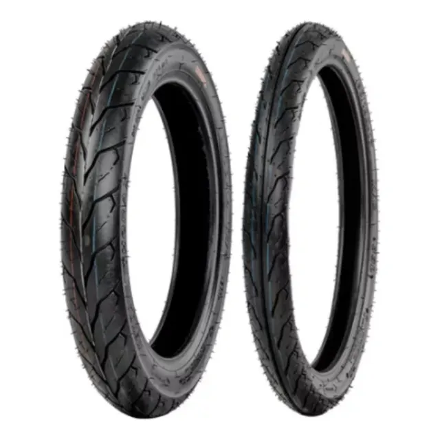 Casal Pneu 80/100-14 +60/100-17 Thorax K677 Kenda Biz100 110