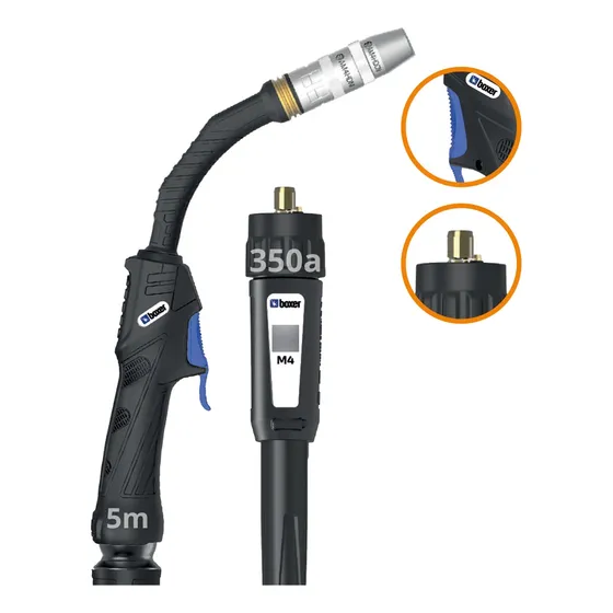 Tocha Mig 350a 5m M4 Linha Profissional Boxer Arc Torchology