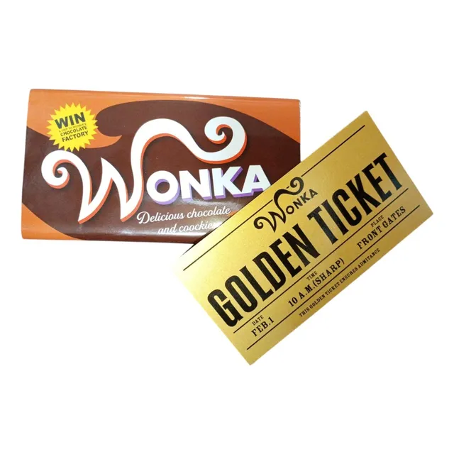 Barra De Chocolate Wonka Con Boleto Dorado