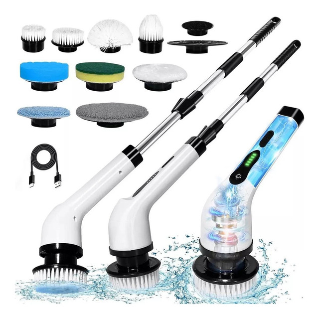 Escova De Limpeza Elétrica Multiuso Rotatória Magica Limpa Canto Friso Banheiro Cozinhha E... Escova De Limpeza Elétrica Multiuso Rotatória Magica Limpa Canto Friso Banheiro Cozinhha E...