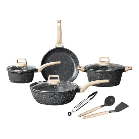 7 Jogo De Panelas Antiaderente Aluminio Indução Indeformável Preto