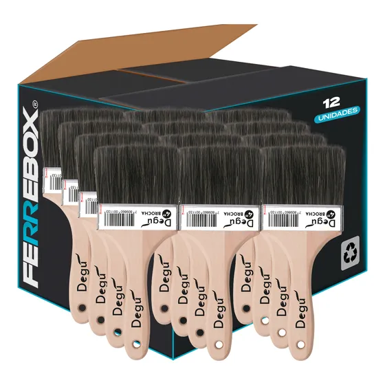 Pack De 12 Brocha 4 Pulgada M/madera 5/8 Degú | Wesser