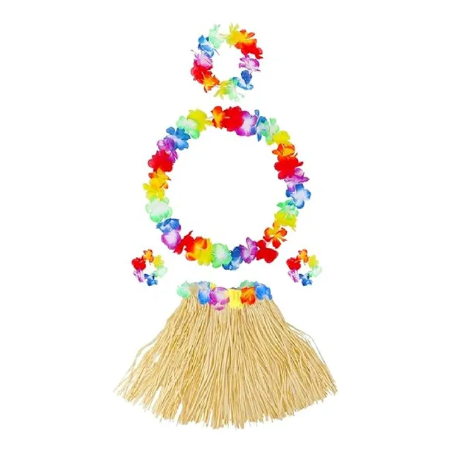 Disfraz Para Niña De Baile Hawaiano Falda Y Flores Hawai