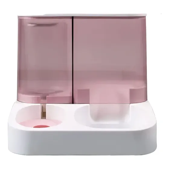 Comedero Y Bebedero Dispensador Automatico Waggs Perro Gato Color Rosa Claro