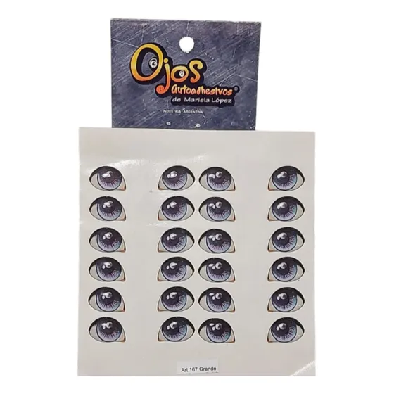 Ojos 3 D Autoadhesivos 167 Grande. Pack Por 5 Blisters