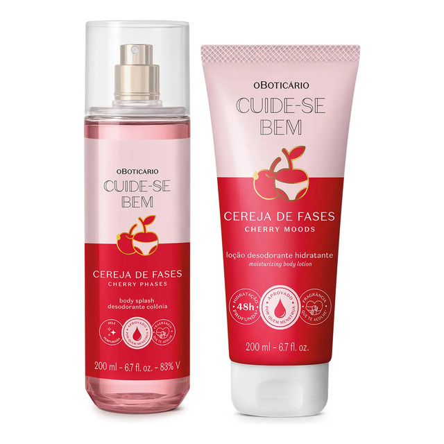 Combo Cuide-se Bem Cereja De Fases: Body Splash 200ml + Loção Corporal 200ml