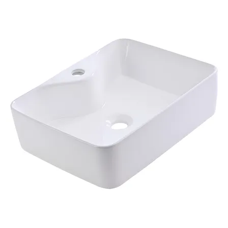 Goral Lavabo Ovalin De Cerámica Blanco Para Baño Baños Ovalado De Sobreponer Acabado Alto Brillo Económico Pequeños Medianos Modernos Lavadero Para Casa Casas Elegante Al-104