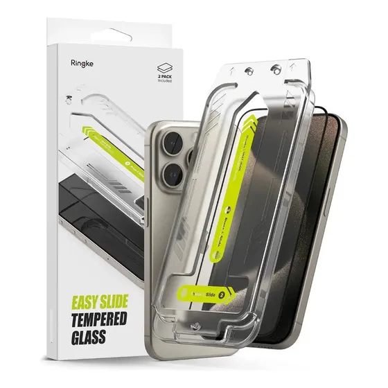 Mica D Vidrio Ringke Easy Slide Para iPhone 15 Pro 6.1 2pack | Cuotas sin interés