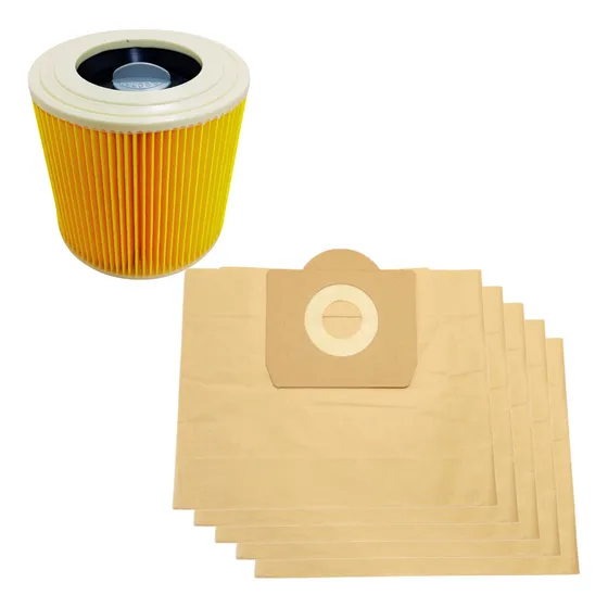 Kit Filtro Bolsas Aspiradoras Compatible Karcher Wd3 Wd3200