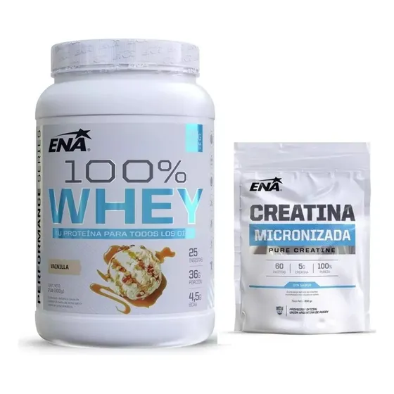 Combo 100% 2lb  Whey Protein Proteina + Creatina 300g Ena