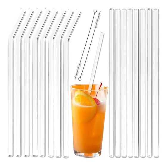 Surtido De Pajitas De Vidrio Reutilizables De Youngever, 9
