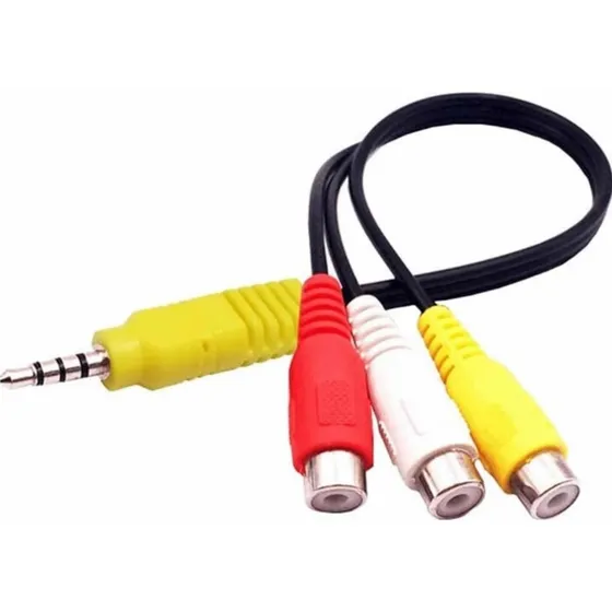 Cable Adaptador Mini Av De 3.5mm A 3 Rca Para Tv Tlc