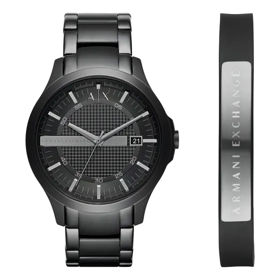 Set Reloj Hombre Armani Exchange Hampton De Acero