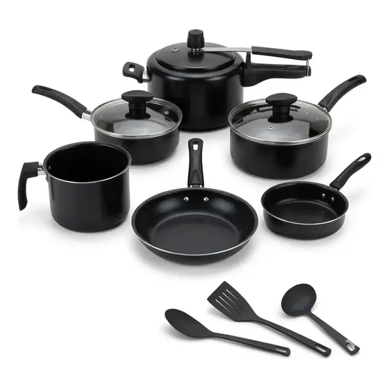 Jogo De 9 Panelas Antiaderente Teflon Panela Pressão 2l