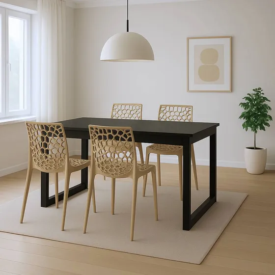 Mesa De Jantar Com 4 Cadeiras Gruvyer