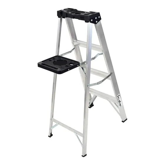 Escalera De Tijera Scala Sc-2314-04 Aluminio Negro 90 Kg