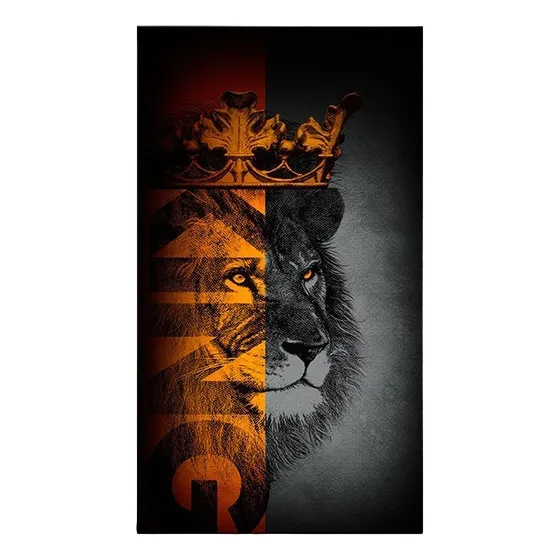 Cuadro Leon Colores Decorativo Animales 56x100 Cm Lienzo