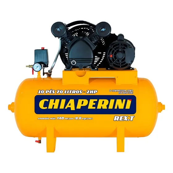 Compressor De Ar Chiaperini 10 Pés 70l 2hp Rex.t 127/220V