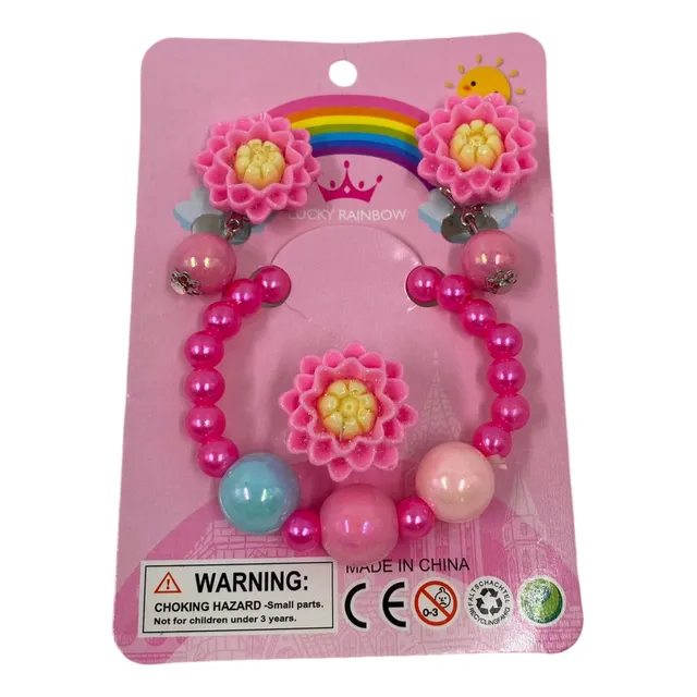 Set De Juego Para Niña - Pulsera, Aretes Y Anillo, Motivo