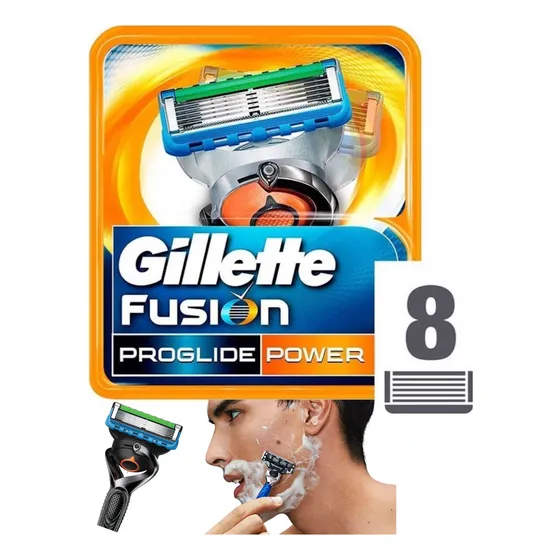 Repuesto 100% Gillette Fusion Proglide Power X8 Cartuchos