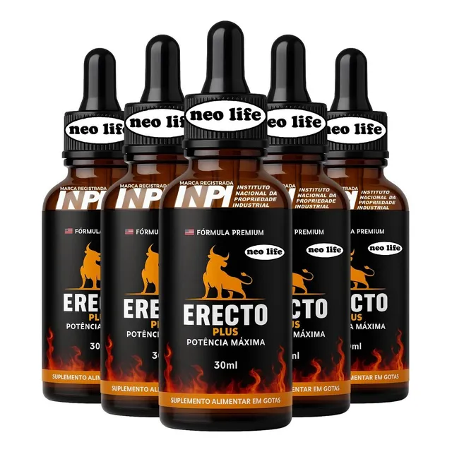 5x Erecto Plus 30ml Original - Envio Rápido - Loja Oficial