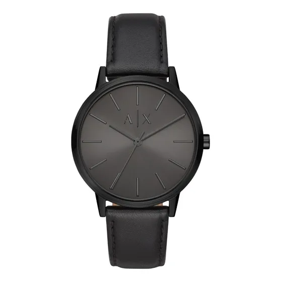 Reloj Hombre Armani Exchange  Cayde Correa Piel Color De La Correa Negro