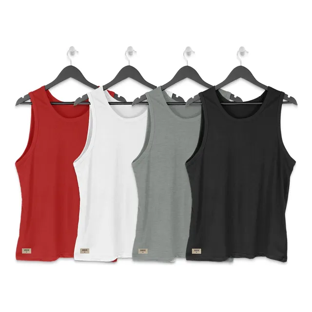 Kit 4 Regatas Bélgica Masculino De Qualidade Em Algodão