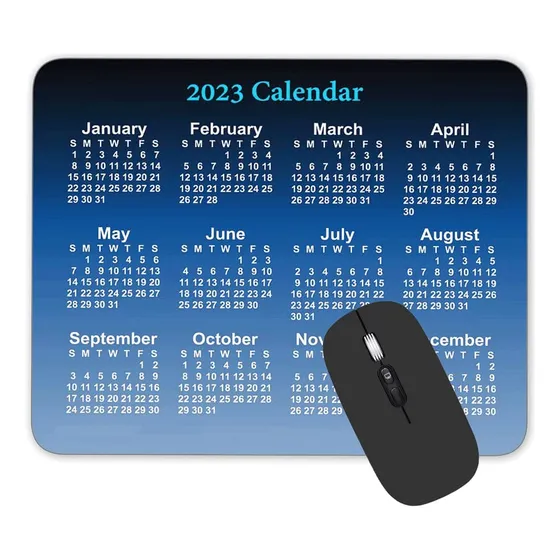 Alfombrilla Raton Calendario 2023 Color Azul Degradado Goma