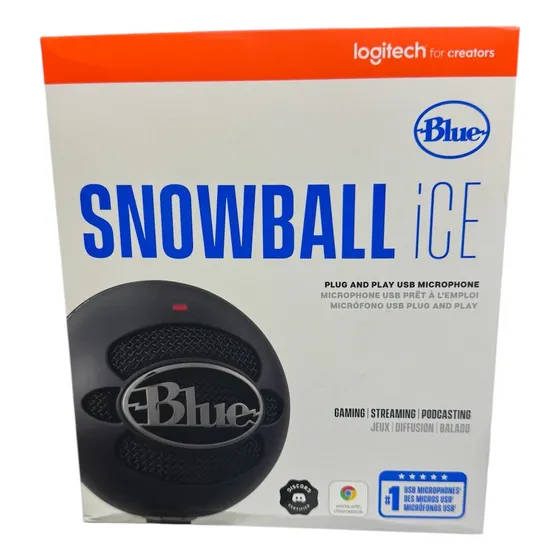 Micrófono Logitech Snowball Usb Ice Negro