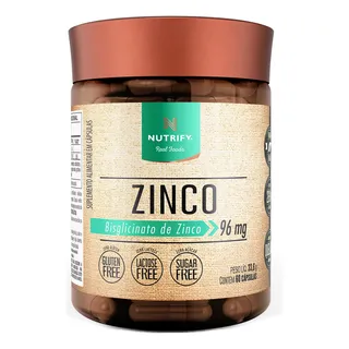 Nutrify - Zinco 60 Cåpsulas - Imunidade, Cabelo, Pele E Visão - Ação Antioxidante - Sabor Neutro Nutrify - Zinco 60 Cåpsulas - Imunidade, Cabelo, Pele E Visão - Ação Antioxidante - Sabor Neutro