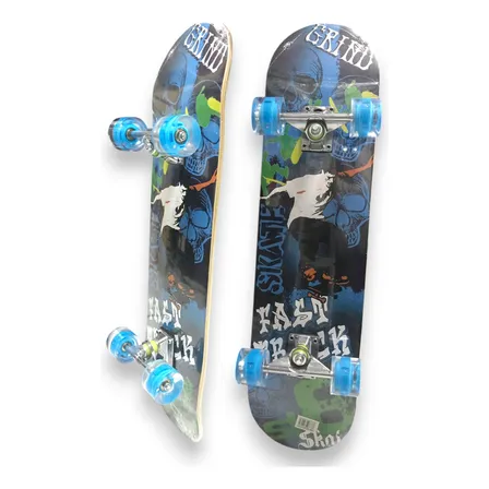 Tabla De Skate Completa 7 Capas Luz Led
