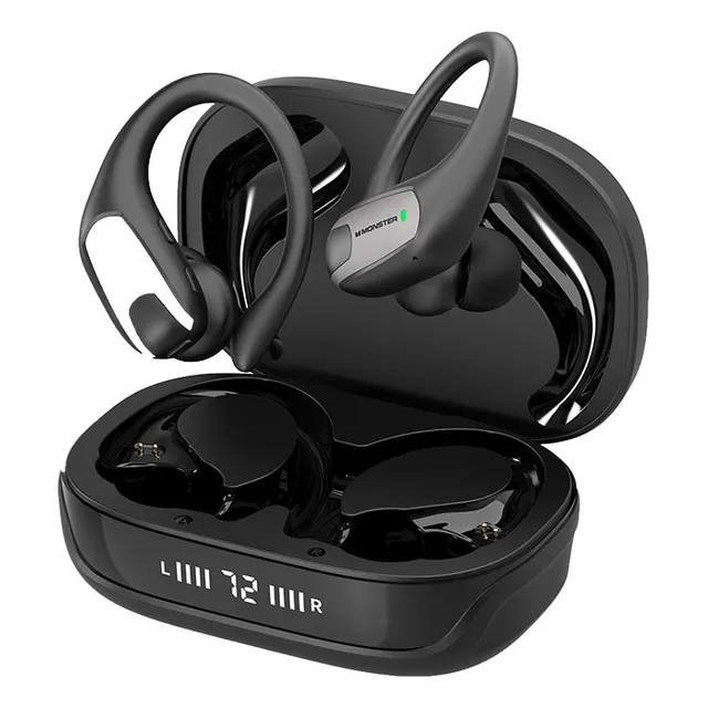 Auriculares Bluetooth Inalámbricos Monster Aura Fit X05 Ows Deportivos Open-ear Led Negro Manos Libres Inalambricos