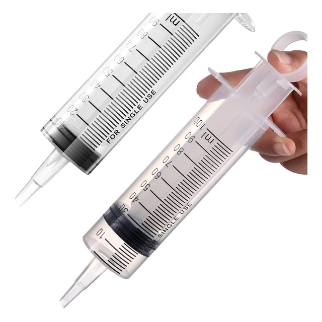 2 Jeringas Grandes De Plástico Para Laboratorios Científicos