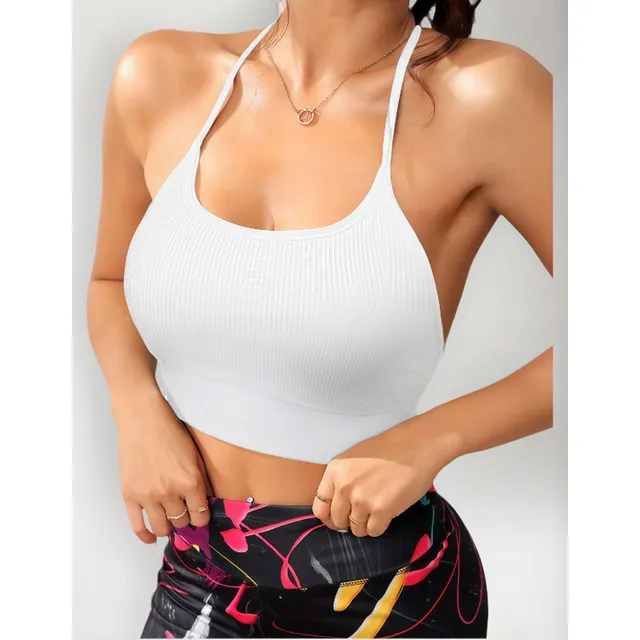 Top Feminino Costas Nua Segura Peito Franzido Fit Com Bojo