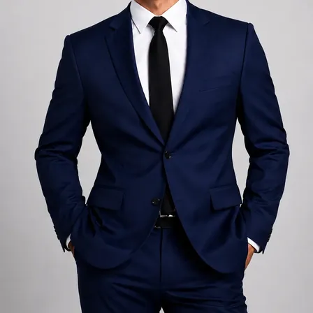 Terno Masculino Microfibra Slim - Corte Italiano Original Azul-marinho Paletó 52 / Calça 46