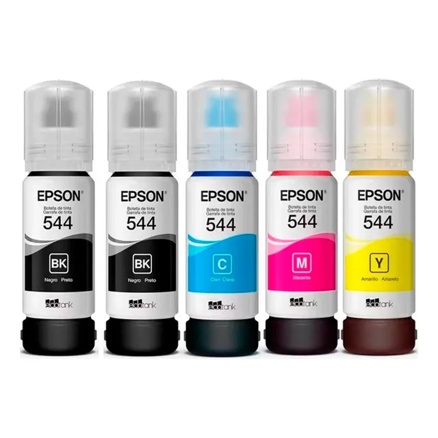 Kit 5 Tintas Epson Color T544 L1210 L3210 L3250 L3251 L5290 Tinta