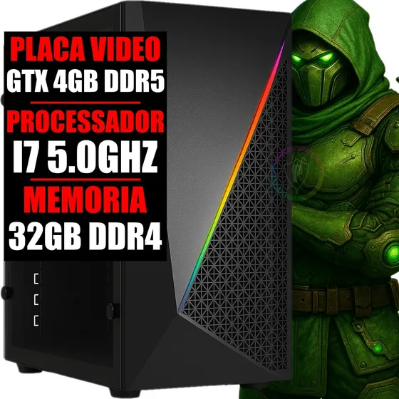 Pc Gamer Intel I7 10 Geração / Gtx 4gb Ddr5 / 32g Ddr4 / 480