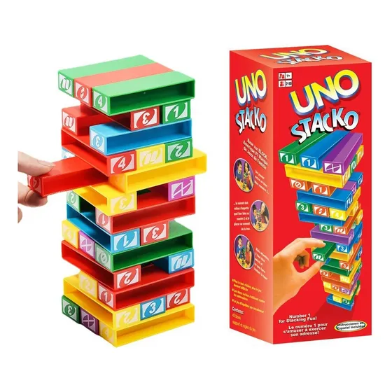 Jogo Uno Stacko Torre Equilíbrio Bloco Torre Com 16cm Altura