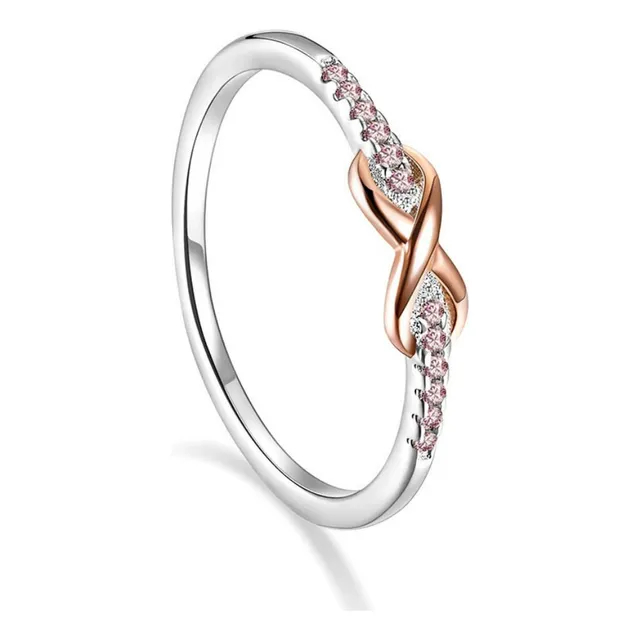 Anillos De Promesa Plata Ajustable Minimalista Novia Joya