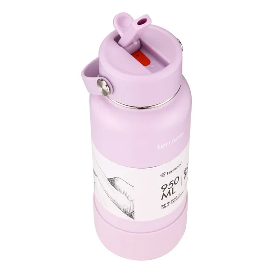 Botella Térmica Terrano 950ml. C/pico. Y Accesorios Color Lavanda