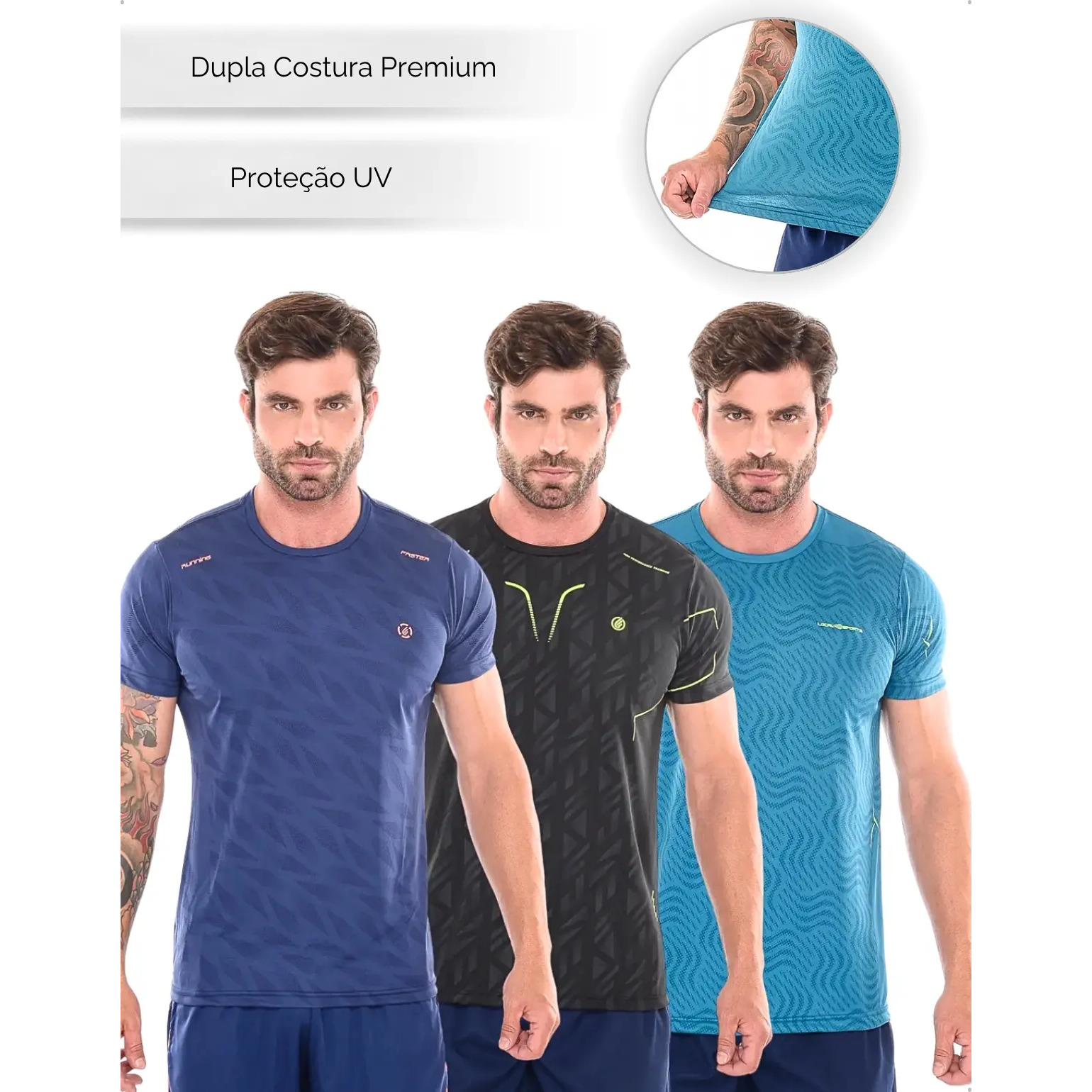 Kit 3 Camisetas Dry Fit Treino