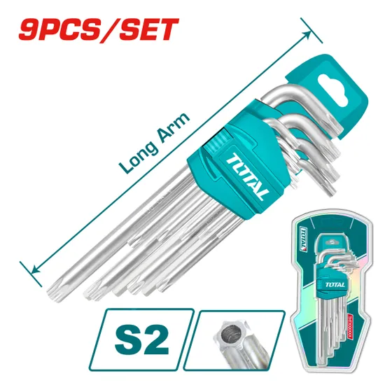 Juego De Llaves Torx T10-t50 9 Piezas Marca Total