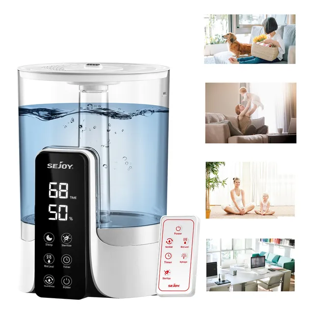 Sejoy FS-6868 120V 6L Humidificador De Difusor De Aroma Niebla Fría Aire Control Remoto Blanco
