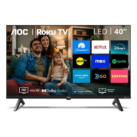 Pantalla Smart Tv Roku 40 Pulgadas Aoc Hd Lcd Hdmi 40s5045