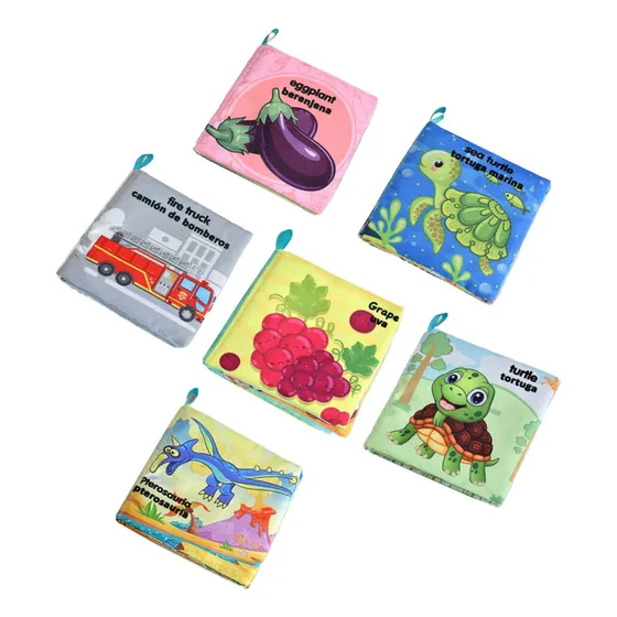 Set Libros De Tela Para Bebés X6 Piezas Sensoriales- El Rey