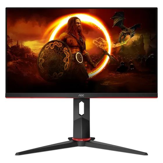 Monitor Gamer AOC 23,8" 165Hz 1ms 24G2S/BK 127/220V Cor Preta e Vermelho