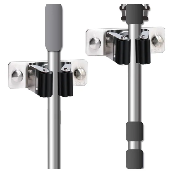 Soporte Para Escoba Fregona 2 Unidad Acero Inoxidable