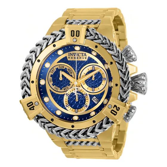 Invicta Reserve Bolt Hercules 30544 Swiss 52m Cor da correia Prateado Cor do bisel Dourado Cor do fundo Azul